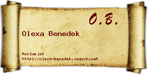 Olexa Benedek névjegykártya