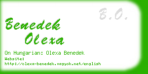 benedek olexa business card